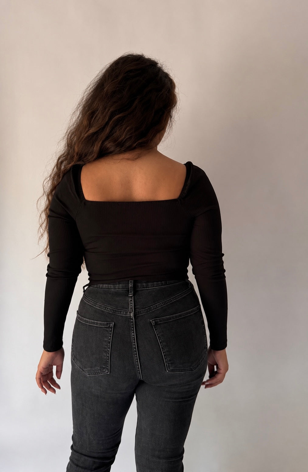 Long Sleeve Lace-Up Top