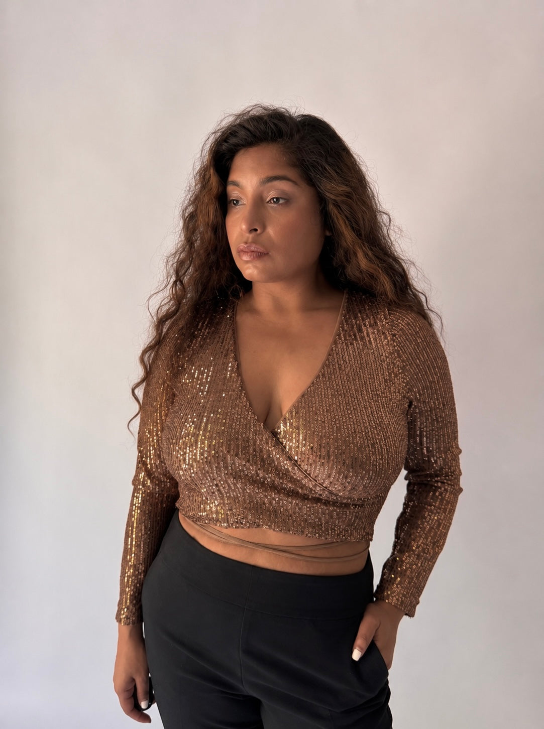Sequin Long Sleeve Top