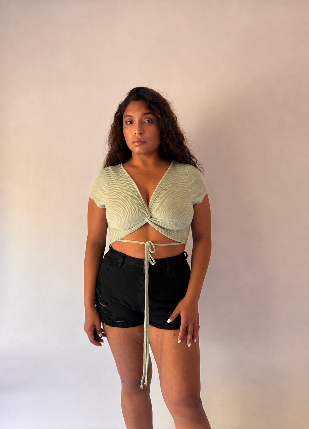 Ribbed Short Sleeve Crop Top
