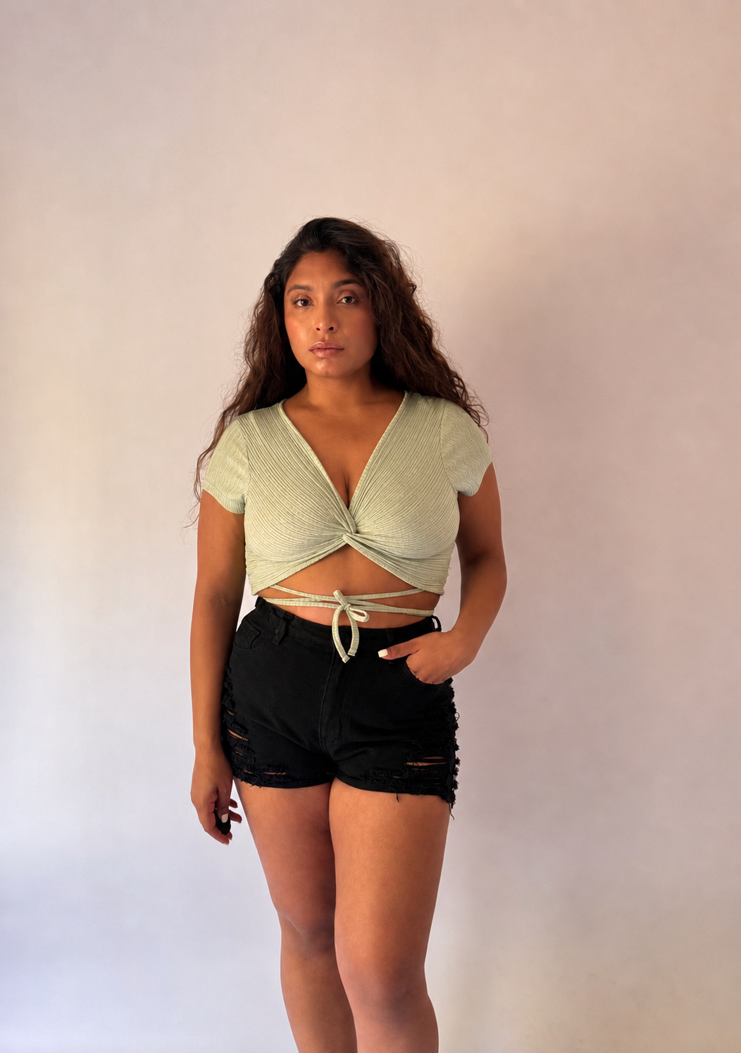 Ribbed Short Sleeve Crop Top