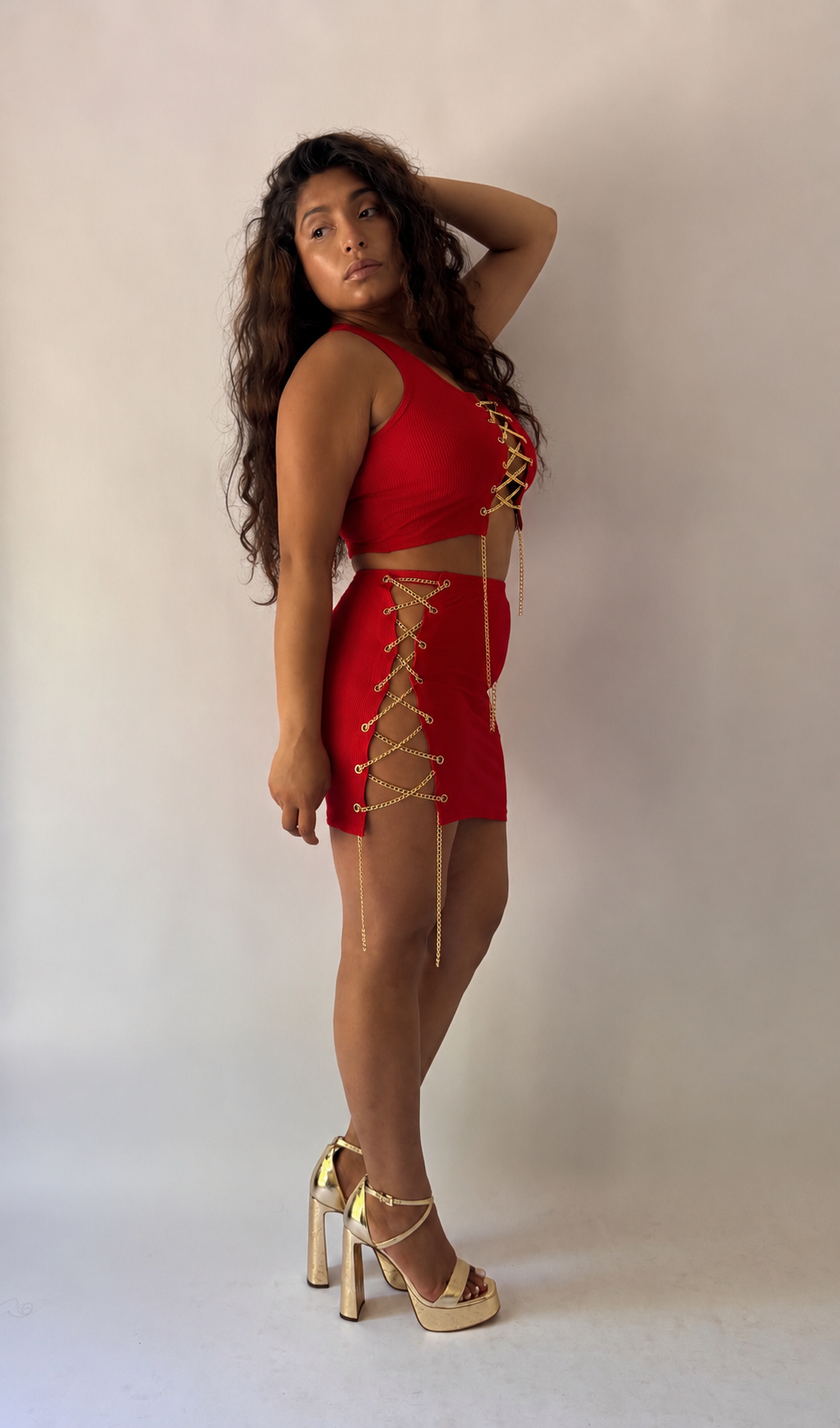 Lace-Up Chain Detail Set