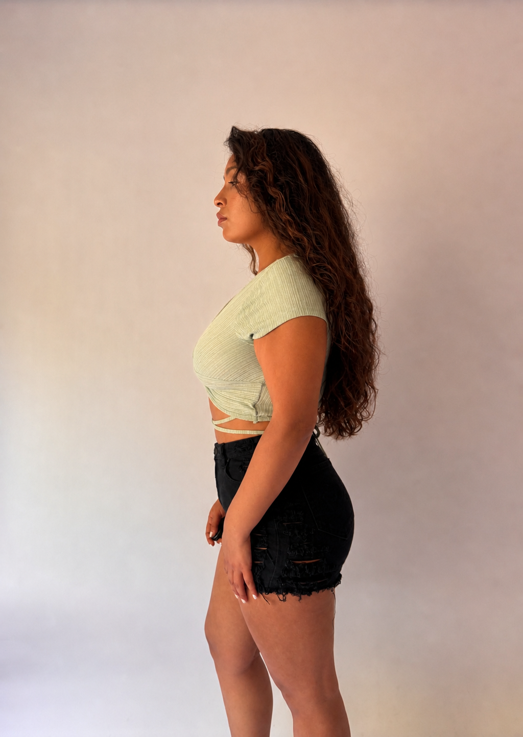 Ribbed Short Sleeve Crop Top