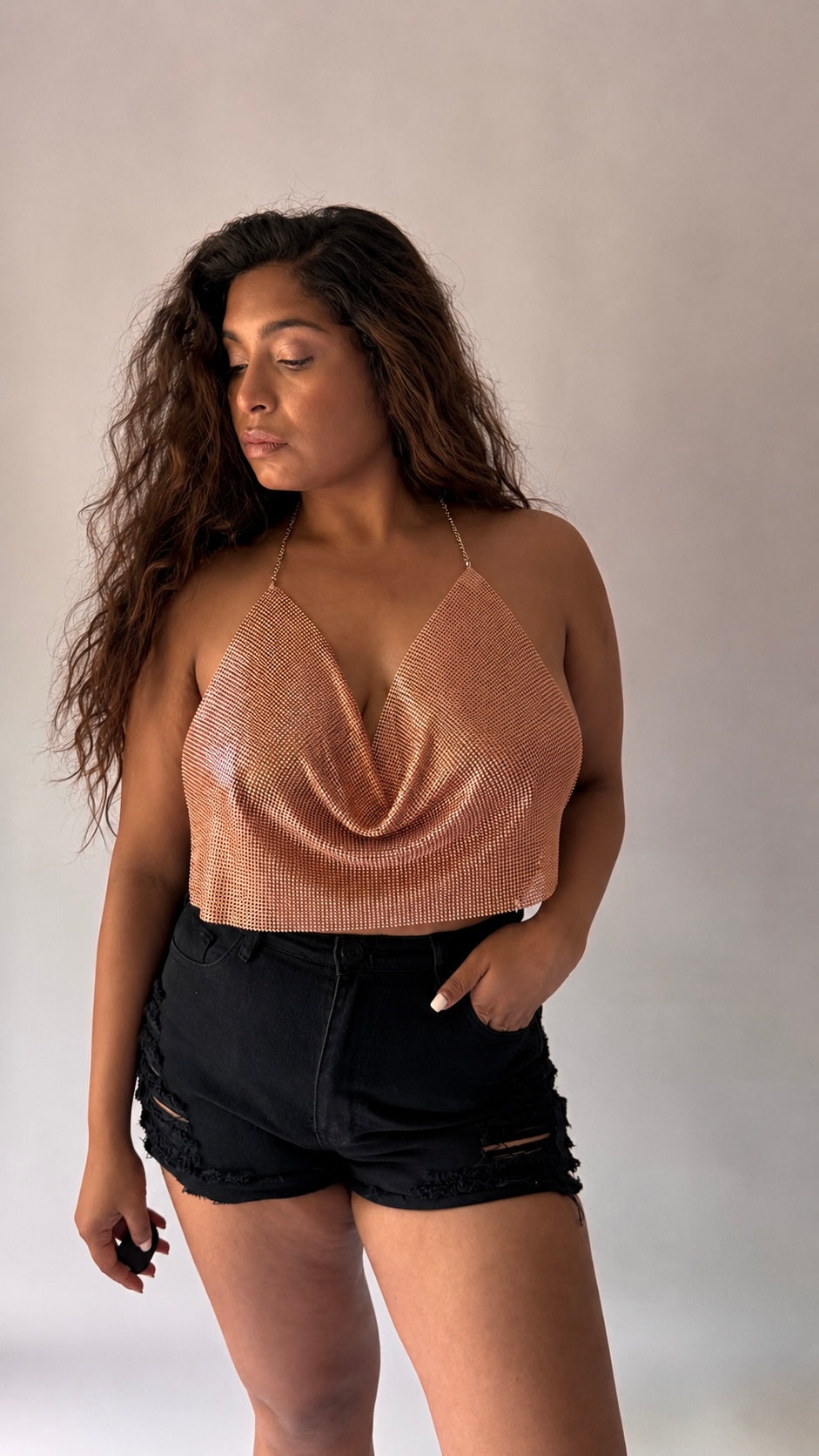 Encanto Chainmail Cowl Halter Top