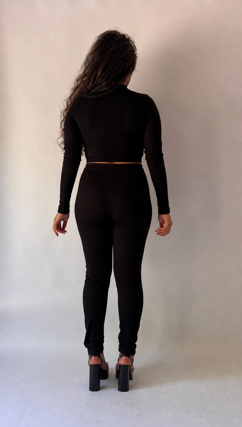 Woven Print Long Sleeve Top & Pants Set