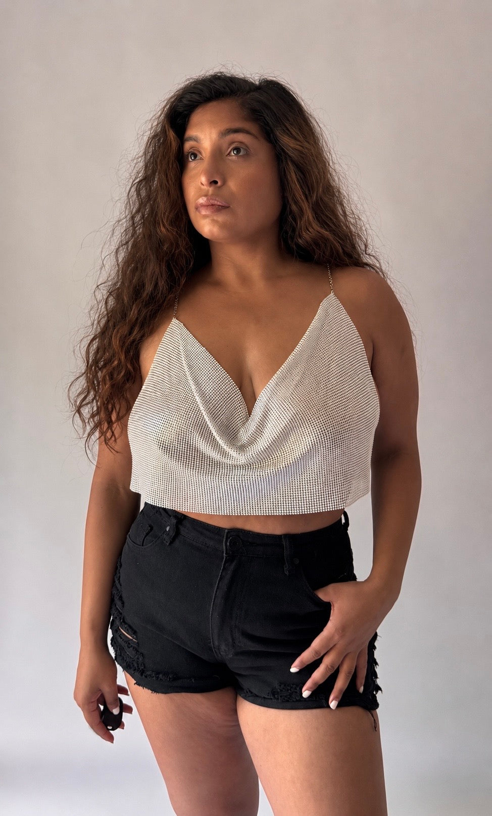 Encanto Chainmail Cowl Halter Top
