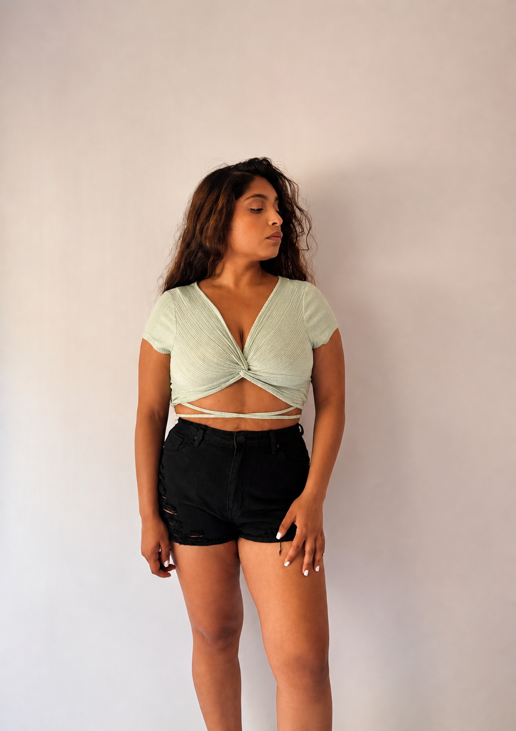 Ribbed Short Sleeve Crop Top
