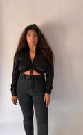 Silky Deep V-Neck Top
