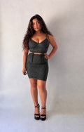 Shimmer Cami Top & Ruched Skirt Set