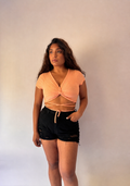 Ribbed Short Sleeve Crop Top