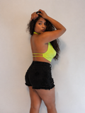 Enamorada Cowl Neck Halter Crop Top