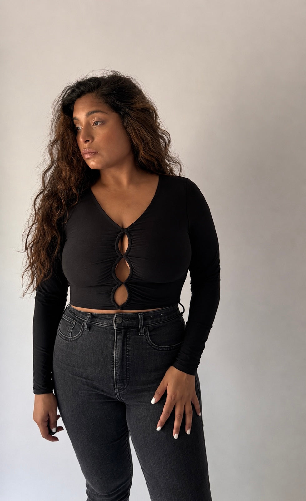 Caricia Long Sleeve Fitted Top