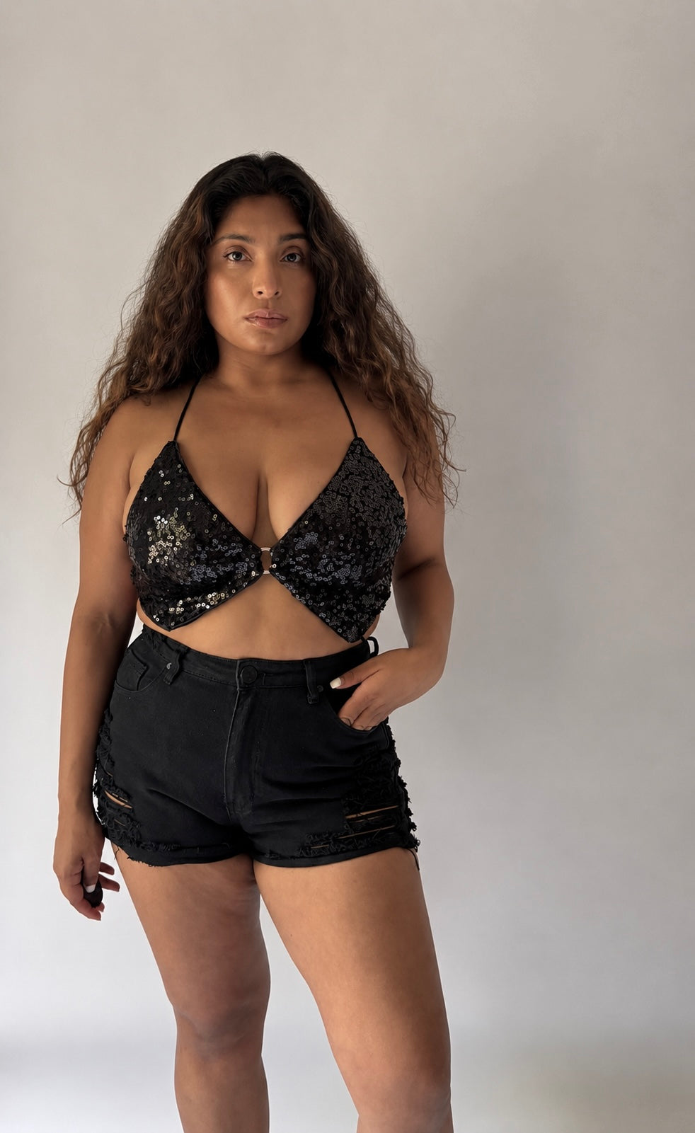 Sparkly Lace-Up Back Festival Top