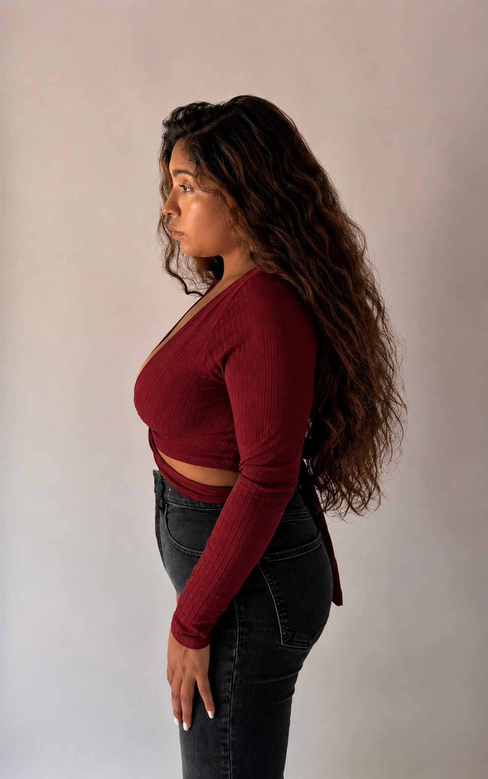 Tie-Waist Long Sleeve Top