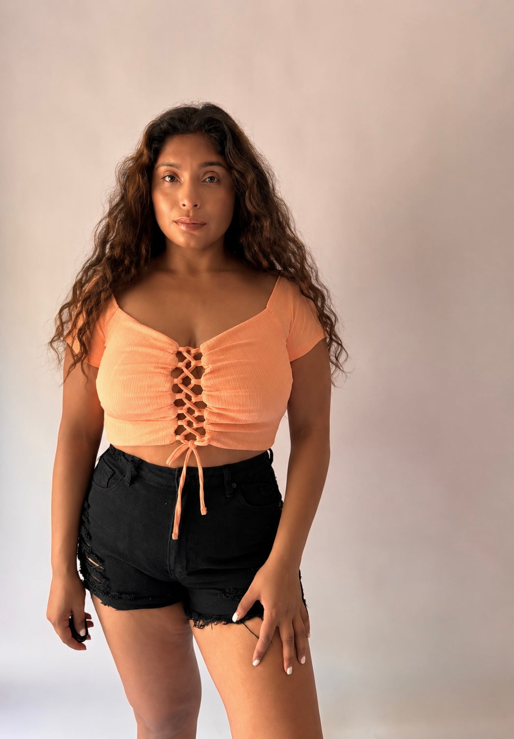 Off-Shoulder Ruched Crop Top