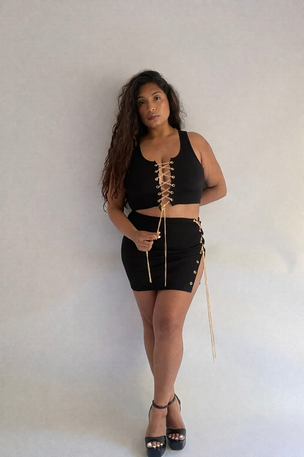 Lace-Up Chain Detail Set