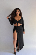 Dulce Tie-Front Long Sleeve Maxi Set