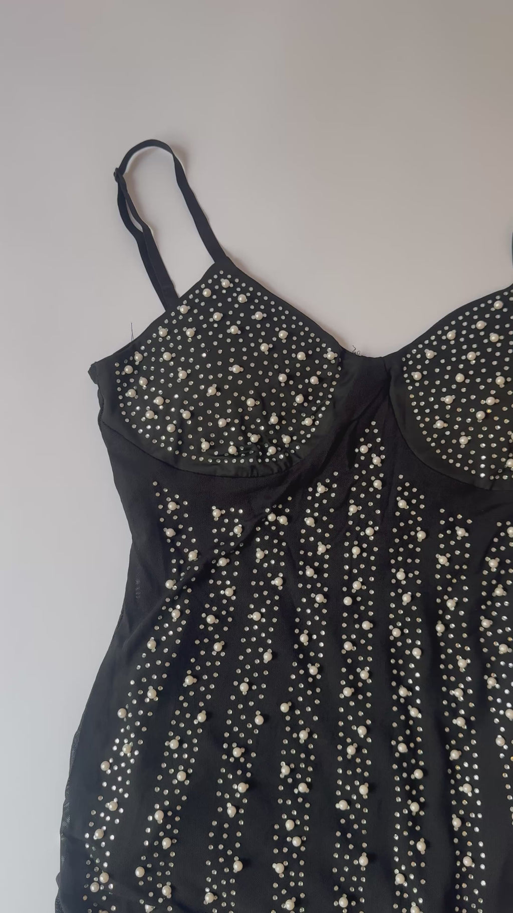 Tentación Rhinestone Embellished Sheer Slip Mini Dress